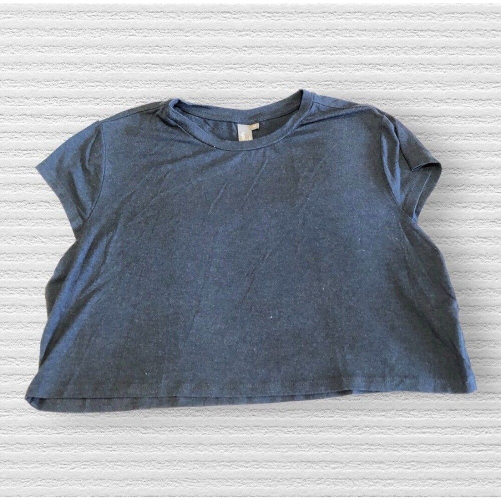 Sweaty Betty Slate Blue Crop Tee Women’s Medium • Soft Stretch Cap Sleeve